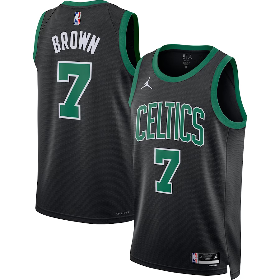 Boston Celtics #7 Jaylen Brown Black 2023-2024 Statement Editon Swingman Jersey 24G07E6Z